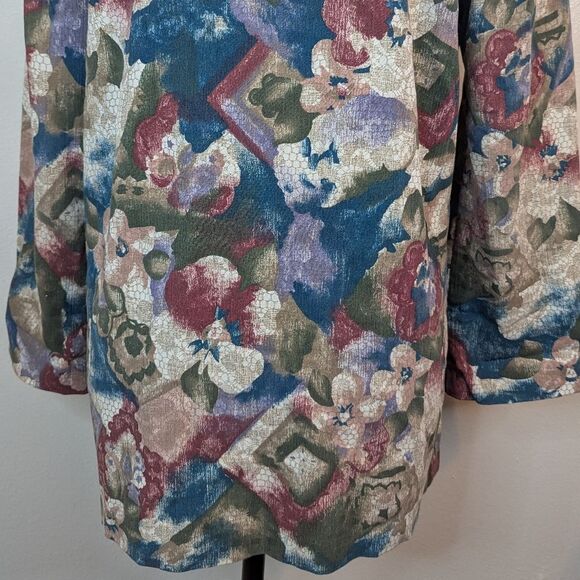 VTG Art To Wear Floral Academia Preppy Gardencore Whimsical Feminine Blazer MD - Picture 8 of 10